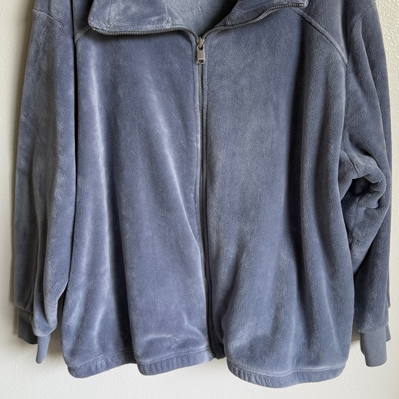 Athleta Slate Blue Fleece Zip Up Jacket / Sweater - Picture 4 of 6